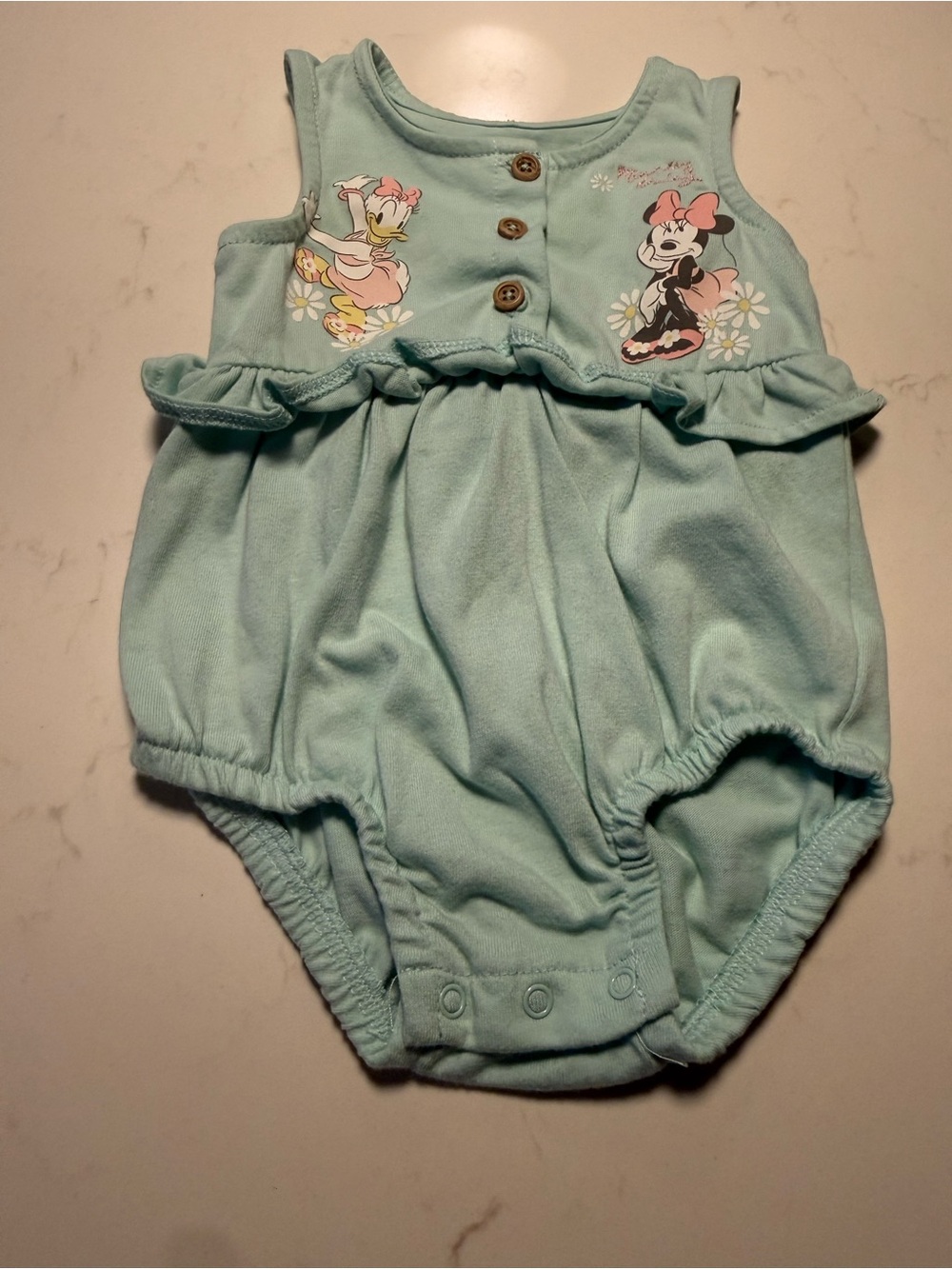 Disney Mint Green Minnie & Daisy Ruffle One-Piece